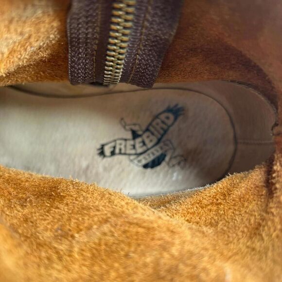 Freebird by Steven Womens Brown Leather Western Booties US 6 Belted Ankle Boots - Picture 9 of 11